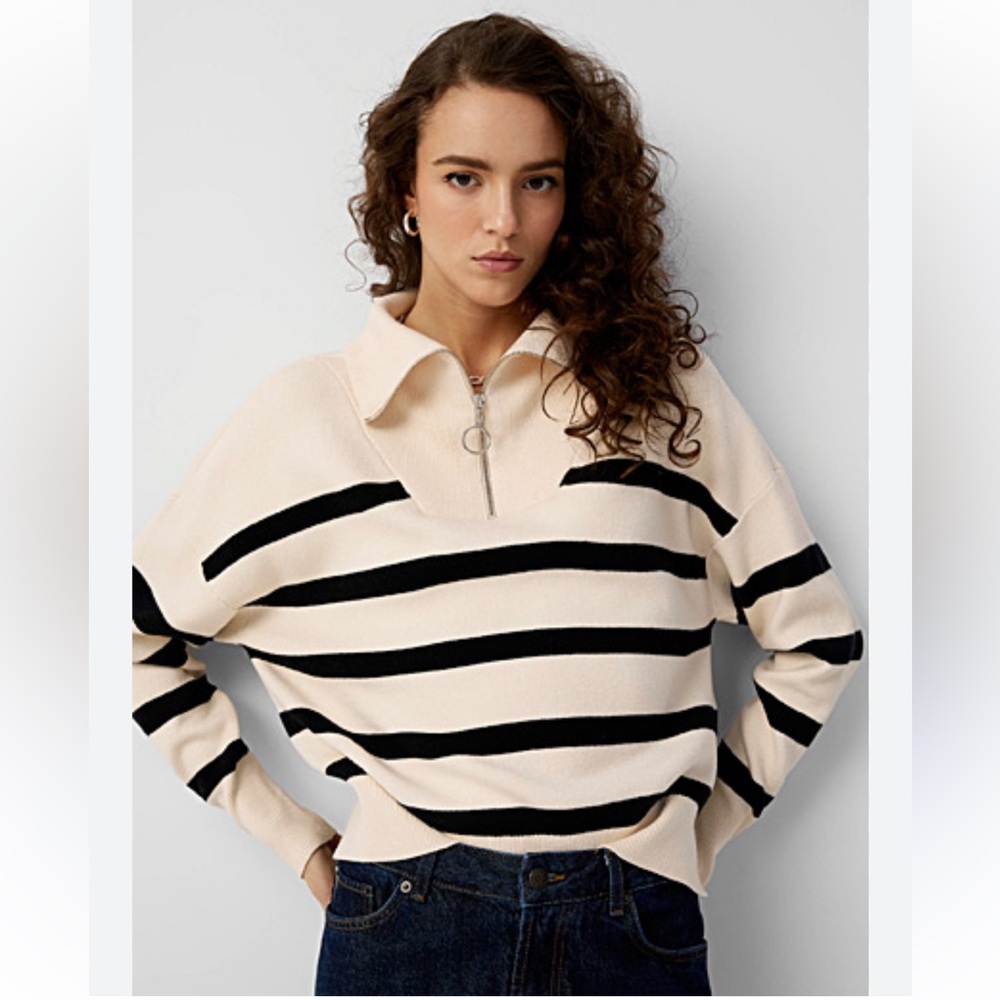 Vero Moda | Quarter zip stripe sweater